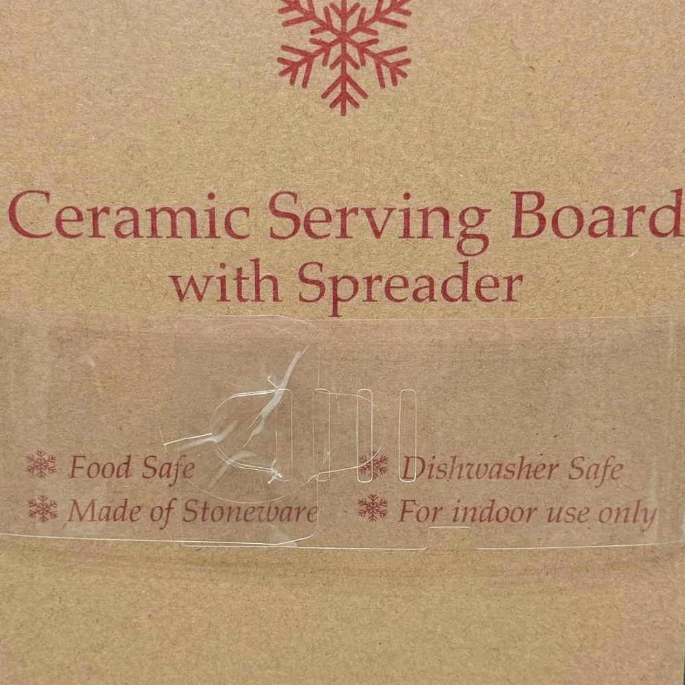 3 for $15 SALE Holiday Ceramic “Merry Christmas” Serving Board with Spreader